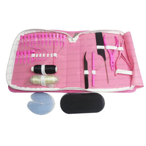 Kit d'outils pour extensions capillaires avec enfileur à boucle métallique, ensemble de crochets de tirage Microlink, pinces de sectionnement bec de canard, pince pour extensions capillaires - Product Image 5