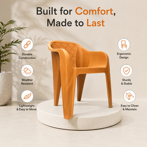 Modern Eco-Friendly Plastic Box Chair CHEX Non-Foldable with 1 Year Warranty for Living Room Home Furniture - Product Image 5