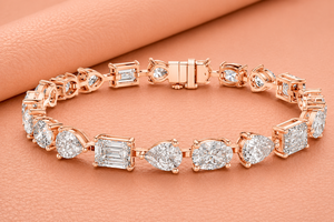 สร้อยข้อมือเพชรทรงเอเมอรัลด์ชุบทอง 14K เครื่องประดับแต่งงานคลาสสิกสำหรับผู้หญิง เพชรสีขาว E สี E หินธรรมชาติ - Product Image 3
