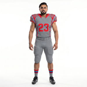 Uniforme de Fútbol Americano Personalizado para Niños, al por Mayor, OEM, B2B, Conjunto de Jersey sin Mangas de Malla Elástica y Pantalones Acolchados con Nombre del Equipo - Product Image 1