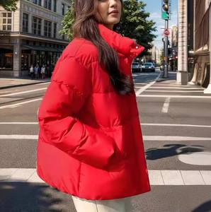 Blouson d'hiver matelassé pour femme, style coréen, col montant, fermeture éclair, épais, prix usine Chine-Bangladesh - Product Image 5