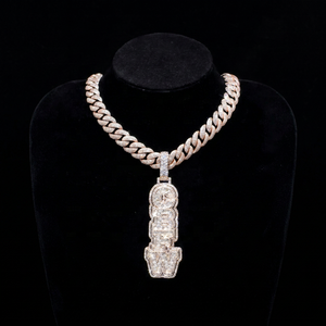 Collar Personalizado con Nombre o Logotipo en 3D, Chapado en Oro, con Moissanita VVS, Plata de Ley 925, Joyería Hip Hop para Hombre, Cadena con Colgante de Rapero, EGL - Product Image 1