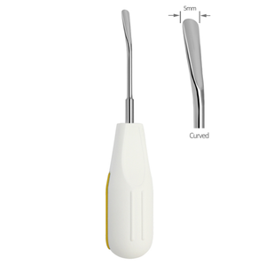 Luxating Elevator Curved 5mm <b>Silicone</b> Handle Dental Extraction Instrument Stainless Steel Root Elevator Atraumatic <b>Tool</b> - Product Image 1