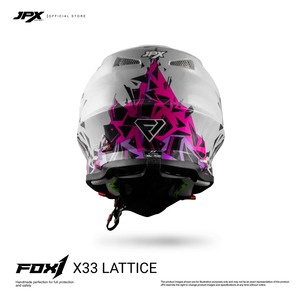 Le casque de motocross JPX Fox1 Motif X 33 offre une protection supérieure et un style audacieux pour une expérience de motocross ultime. - Product Image 4