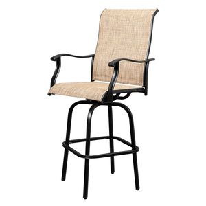 2 sedie da bar girevoli in ferro battuto nero, sgabelli da bar girevoli da patio senza tavolo - Product Image 2