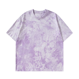<b>Men's</b> Oversized <b>Purple</b> Tie Dye T-<b>Shirt</b> Short Sleeve O-Neck Street Style Tee - Product Image 1