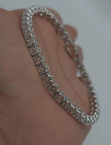 Pulsera de tenis de plata de ley 925 de calidad premium, chapada en oro rosa, con diamantes, cierre seguro, joyería brillante de alta calidad para - Product Image 6