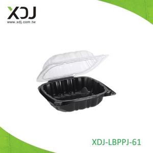 Conteneur micro-ondable à charnière de 6x6 pouces, recyclable, imprimé et gaufré, fabriqué à partir de matériaux recyclés pour le service, de fabrication taïwanaise - Product Image 1