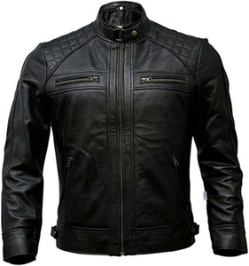 Best Style Genuine <b>Leather</b> <b>Jacket</b> Men Winter <b>Long</b> Sleeve Slim Fit Eco-Friendly Breathable Front Logo <b>Leather</b> <b>Jackets</b> - Product Image 6
