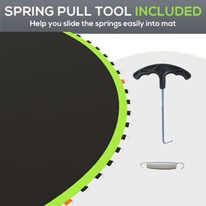 "12FT/14FT <b>Trampoline</b> Mat Replacement with 72/80 V Hooks and 5.5" Springs-Green Home Use PP & EPE Materials Rectangle Shape" - Product Image 6