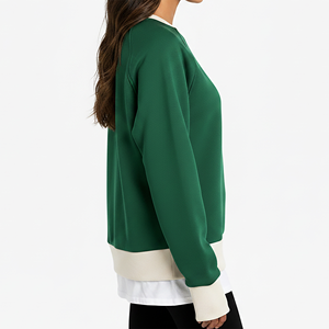 เสื้อสเวตเชิ้ตผู้หญิง VANEK INTERNATIONAL รุ่น VI-CWSS-37 คอวี ผ้าฟลีซ สีเขียวล้วน ผลิตจากโพลีเอสเตอร์ ถักทอทั้งตัว - Product Image 4