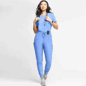 Wholesale Medical Uniforms Jogger <b>Scrub</b> Set Women Custom Logo Hospital <b>Scrubs</b> Slim Fit Nursing Stretch Dental Clinic Wear Suit - Product Image 6
