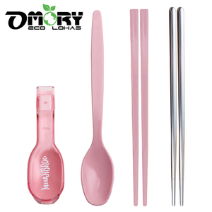Eco-Friendly Portable Travel Cutlery <b>Set</b> with Oval Case | Food Grade PP Reusable Spoon and Chopsticks | Dishwasher Safe Dinnerwa - Product Image 3