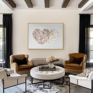 Arte Abstracto Vietnamita al por Mayor con Conchas Marinas, Pintura de Conchas Marinas en Forma de Corazón, Decoración de Pared para el Hogar - Product Image 3
