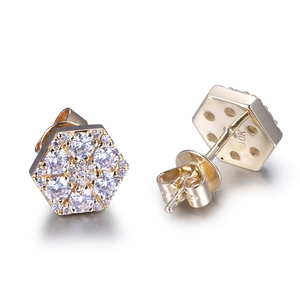 Pendientes de Diamantes con Corte Princesa para Mujer, Plata, Clásicos para Uso Diario, Color G, Piedra de Laboratorio - Product Image 5