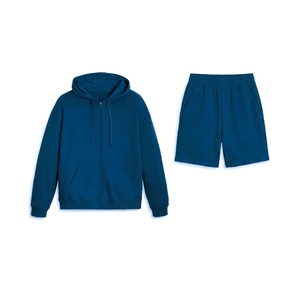 Ensemble sweat à capuche zippé et short pour homme personnalisable – Coton respirant de haute qualité – Tenue décontractée et tendance pour homme - Product Image 5
