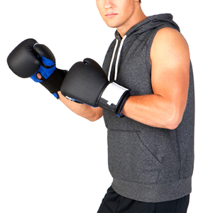Hoodie de boxe sans manches personnalisé, haut de gamme, pour entraînement professionnel, séchage rapide, écologique, impression de logo personnalisé, pour hommes - Product Image 2