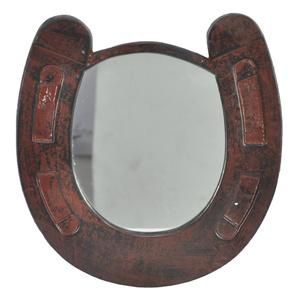 Farmhouse Country Style Horse Shoe <b>Framed</b> Mirror Wall Mount Decorative <b>Antique</b> Mirror Home Decor - Product Image 2