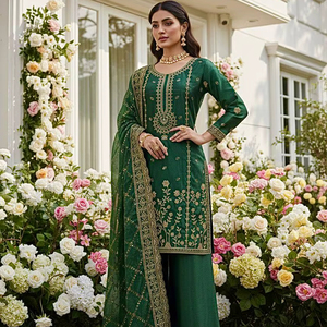 Presernting New Ready To Wear Spacial Fancy Design Heavy Embroidery And Sequence Work <b>Top</b> - Plazzo With Dupatta - Product Image 1