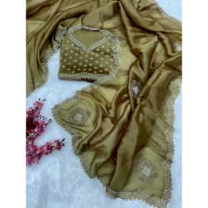 Vestido de Noche de Diseñador, Sari de Fiesta con Trabajo de Diamantes Jarkhan - Product Image 2