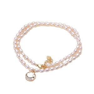 Collar con Colgante de Cara Sonriente de Diseño Original, Perla Natural de Agua Dulce de 4-5 mm, Forma de Metro, Estilo Moderno - Product Image 5