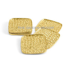 Trendy Design Hammered Texture Coaster Mats <b>Pads</b> Golden Finished Round Shape Aluminum Metal Coffee & Tea Use Dining Table - Product Image 4