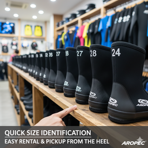 Bottes de plongée Aropec en néoprène 5 mm imperméables avec semelle en feutre antidérapante pour la location, les écoles, OEM/ODM, fabricant taïwanais, haute qualité, toutes tailles - Product Image 4