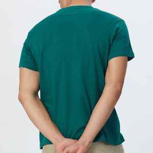 เสื้อยืดคอกลมแขนสั้นสีกรมท่าสำหรับผู้ชาย ทรงปกติ สวมใส่สบาย ผ้าถัก 100% คอตตอน ระบายอากาศได้ดี สีพื้น รุ่น X Sports City น้ำหนัก 220 กรัม - Product Image 3