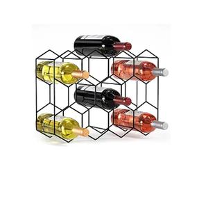Estante para Botellas de Vino de Metal Dorado Moderno, Independiente, para 5 Botellas, Soporte para Botellas de Vino de Sobremesa, para Gabinete, Alacena, Almacenamiento de Botellas de Vino - Product Image 1