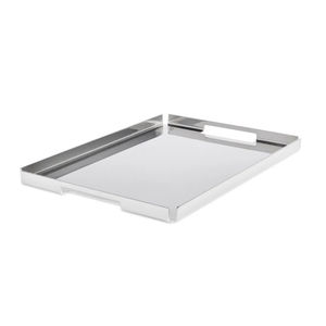 Bandeja Rectangular de Acero Inoxidable Pulido de Lujo, Estilo Art Deco Moderno, Decoración Metálica para el Hogar, Plato para Cócteles, Fácil de Limpiar - Product Image 2