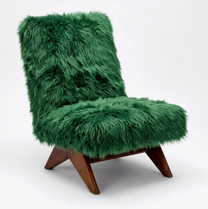 Sillón de Salón de Estilo Nórdico de Lujo con Detalles de Piel Sintética Verde, Silla de Madera Maciza de Estilo Moderno de Mediados de Siglo para Sala de Estar y Dormitorio, Venta al Por Mayor - Product Image 5