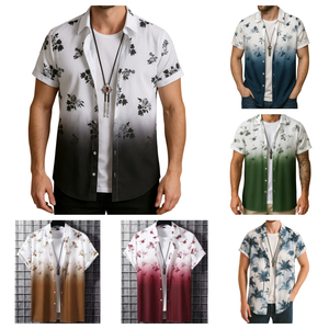 Casual Regular Fit Printed 100% Cotton Poplin ODM Mens <b>Shirts</b> Stylish Breathable Short Sleeve Summer Fashion SELF INDUSTRIES - Product Image 6