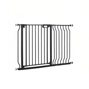 Modern Fashion Pet Gate for Hallway Living Room Bedroom Office <b>Button</b> Closure Iron ABS Solid Animal for <b>Dogs</b> Small Animals - Product Image 2
