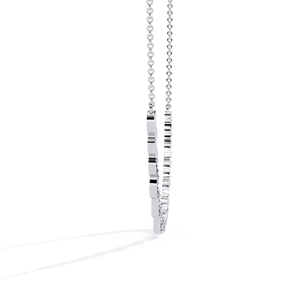 Wavy Curve Bar <b>Necklace</b> Featuring a Modern 10K 14K 18K White Gold Zigzag Squiggle Pattern Set with Shimmering Lab Grown Diamonds - Product Image 3