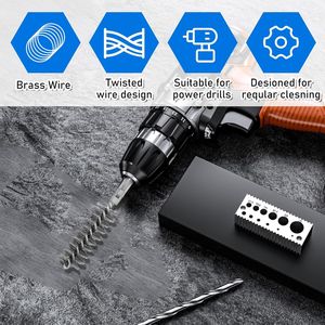 6-Piece Stainless Steel Bore <b>Brush</b> Set 6 Size Twisted <b>Wire</b> Cleaning <b>Brush</b> with 1/4 Inch Hex Shank Copper Pipe Cleaner - Product Image 4