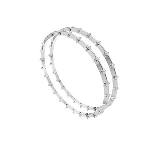 Bracelet Kada fin en or 18 carats avec diamants de laboratoire Aarinya, design moderne, rond brillant segmenté, serti de diamants ronds - Product Image 4