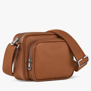 Vintage Style Premium Brown Leather Crossbody Chest Bag Durable Multi Pocket <b>Sling</b> <b>Shoulder</b> Bag Adjustable Strap Bulk Supply - Product Image 3
