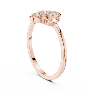 Anillo Floral con Halo de Diamantes Cultivados en Laboratorio en Oro Rosa para Mujer, Diseño Delicado de Flor, Joyería Fina, Regalo para Ella, Anillo Apilable - Product Image 2