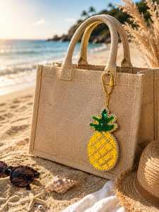 ALI FASHION ART Customized Hand Embroidered Eco-Friendly Felt Woven Fruit Pattern Carabiner Keychain <b>Bag</b> <b>Charm</b> Model AFA-01 - Product Image 5