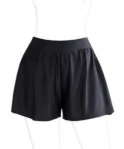 Shorts noirs pour femmes, coupe ample, taille moyenne, ceinture élastique, séchage rapide, sportif, décontracté, couleur unie - Product Image 5