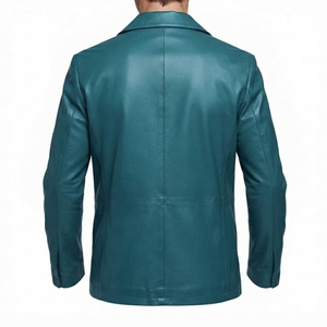 Custom Men's <b>Leather</b> <b>Blazer</b> <b>Jacket</b> Premium Casual Outerwear OEM Factory - Product Image 3