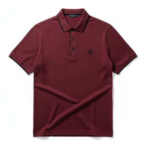 Polo de Algodón Piqué con Logotipo Bordado Personalizado en la Parte Delantera, Manga Corta, Color Sólido, Casual, Transpirable - Product Image 1