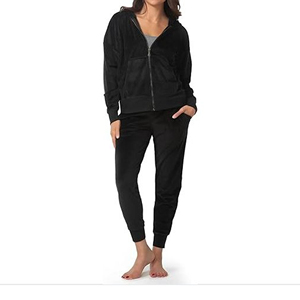 Ensemble de survêtement personnalisé de haute qualité pour femmes, 2 pièces, jogging en velours, tenue de jogging, sweat-shirt et pantalon de survêtement - Product Image 1