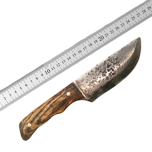 Cuchillo de caza forjado a mano con hoja fija, de acero inoxidable, punta de clip, mango de madera, grado industrial, OEM disponible, 3 años de garantía. - Product Image 6