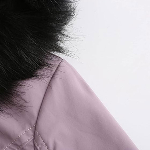 Parka en coton polaire pour femme, manteau d'hiver épais avec col en fourrure amovible, veste chauffante pour femme, fournisseur personnalisé - Product Image 2