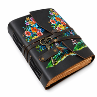 Carnet artisanal en cuir souple avec motif Arbre de Vie et Attrape-rêves, 100 feuilles de papier vintage à bords festonnés, journal intime, cadeau