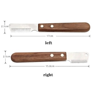 Peine Profesional para Perros de Acero Inoxidable con Mango de Madera, Cuchilla para Deslanar, Removedor de Pelo de Mascotas, Accesorios para Eliminar el Exceso de Subpelo - Product Image 3
