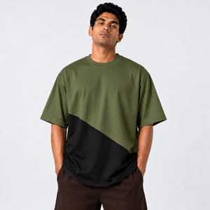 T-shirt pour homme en tissu tissé polyester/coton écologique, imprimé tie-dye, design vierge personnalisable, qualité supérieure, nouveau modèle. - Product Image 1