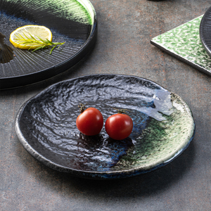 Nouvelles assiettes plates en céramique noire et verte Yayu, de luxe, modernes, pour la restauration, pour les plats coréens, en porcelaine - Product Image 5