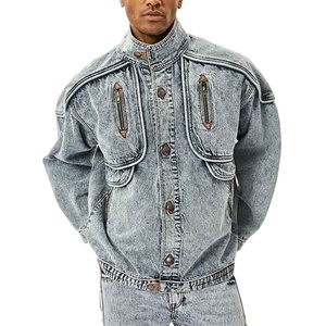 Chaqueta vaquera para hombre al por mayor, personalizada OEM, efecto desgastado, estilo vintage, lavado, oversize, 100% algodón, estilo urbano, invierno - Product Image 5